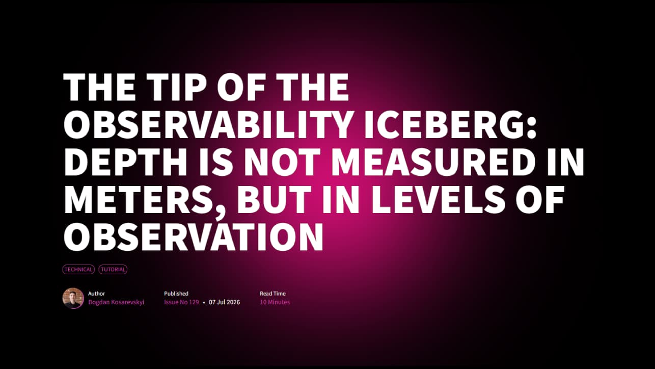 The tip of the observability iceberg: depth is not measured in meters, but in levels of observation